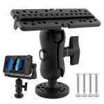 Fish Finder Mount Base with 4 Srews 4 Nuts, Universal 360° Rotation Ball-Mount Fish Finder Bracket, Electronic Holder for Marine Boat Kayak Pontoon Canoe