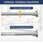 STARLATTA Shower Curtain Rod, 31-80 Inches Adjustable Tension Rod, 1-Inch Diameter Heavy Duty Rustproof Stainless Steel, No-Drill Spring Rod for Bathroom, Kitchen and Closet, Silver