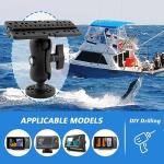 Fish Finder Mount Base with 4 Srews 4 Nuts, Universal 360° Rotation Ball-Mount Fish Finder Bracket, Electronic Holder for Marine Boat Kayak Pontoon Canoe