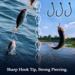 10PCS High-Carbon Steel Circle Hooks Barbed Fishing Hooks with Holes, Freshwater and Saltwater Fishing Hooks for Tuna, Catfish, Bass (#1)