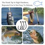 10PCS High-Carbon Steel Circle Hooks Barbed Fishing Hooks with Holes, Freshwater and Saltwater Fishing Hooks for Tuna, Catfish, Bass (#1)