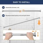 STARLATTA Shower Curtain Rod, 31-80 Inches Adjustable Tension Rod, 1-Inch Diameter Heavy Duty Rustproof Stainless Steel, No-Drill Spring Rod for Bathroom, Kitchen and Closet, Silver