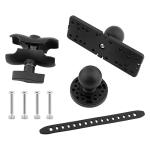 Fish Finder Mount Base with 4 Srews 4 Nuts, Universal 360° Rotation Ball-Mount Fish Finder Bracket, Electronic Holder for Marine Boat Kayak Pontoon Canoe