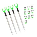 FASPLORE 4-Pack Telescopic Fishing Rod Holders for Ground Fishing Rod Holders Stand Fishing Pole Rack for Bank (4pcs-20 inches)