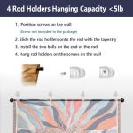 Tapestry Hanging Telescopic Rod 17-64 inch for Lightweight Aesthetic Tapestries Room Deco Scalable Wall Hanging Bar Banner Hanger Pole (Black)