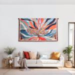 Tapestry Hanging Telescopic Rod 17-64 inch for Lightweight Aesthetic Tapestries Room Deco Scalable Wall Hanging Bar Banner Hanger Pole (Black)