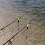 FASPLORE 4-Pack Telescopic Fishing Rod Holders for Ground Fishing Rod Holders Stand Fishing Pole Rack for Bank (4pcs-20 inches)