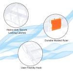 LARIPOP 4-Pack 3600 Fishing Tackle Boxes, Clear Plastic Storage Trays with Adjustable Dividers, Organizer for Lures, Hooks, Sinkers, Jigs & Fishing Accessories