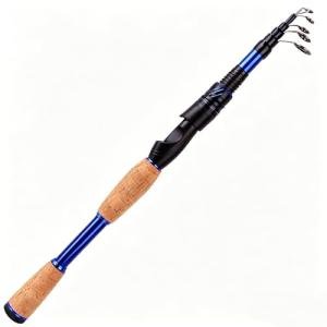 Portable Fishing Rods,Telescopic Spinning Rod with 24T Carbon Blanks & Solid Carbon Tip, Cork Handle Collapsible Rods, Easy to Travel-6.9FT