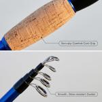 Portable Fishing Rods,Telescopic Spinning Rod with 24T Carbon Blanks & Solid Carbon Tip, Cork Handle Collapsible Rods, Easy to Travel-6.9FT