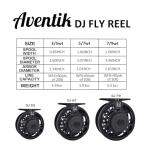 Aventik DJ Fly Reel 3/5 5/7 7/9 Super Large Arbor Fly Fishing Reel Fresh Water and Salt Water Aluminum Fly Reel Three Colors to Choose (Black 3/5)