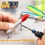 Dovesun Fishing Treble Hooks 3X Strong Professional V Triple Fishing Hooks for Saltwater Freshwater 50PCS Black Nickel Size #6