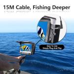 Danculpe Underwater Fishing Camera, 1000TVL Portable Fish Finder with 4.3" HD Monitor, 8 Infrared Night Vision Lights, 50ft Cable for Lake Boat Kayak Ice Fishing