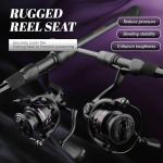 ROOBLINOS BASS Hunter Fishing Rod and Reel Combo-6.9ft Carbon Fiber, 5.2:1 Gear Ratio, 8KG Drag, Freshwater Bass, Trout, and Panfish (BASS Hunter+PE2500S(Shallow Spool), 6.9ft Spinning)