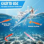 PLUSINNO Fishing Lures Kit, 211pcs Tackle Box with Tackle Included, Bass Fishing Kit with Pre-Rigged Jig Head Lures, Soft Baits, Hooks, Weights, Freshwater Fishing Gear for Walleye Crappie Trout