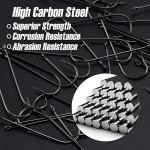 Dr.Fish 100 Pack Aberdeen Fishing Hooks Freshwater, Straight Shank Light Wire Worm Hooks for Bass/Crappie/Bream/Bluegill/Panfish #4