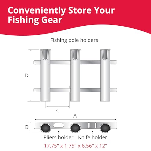 SeaSense Single 3-Rack Rod Holder - White