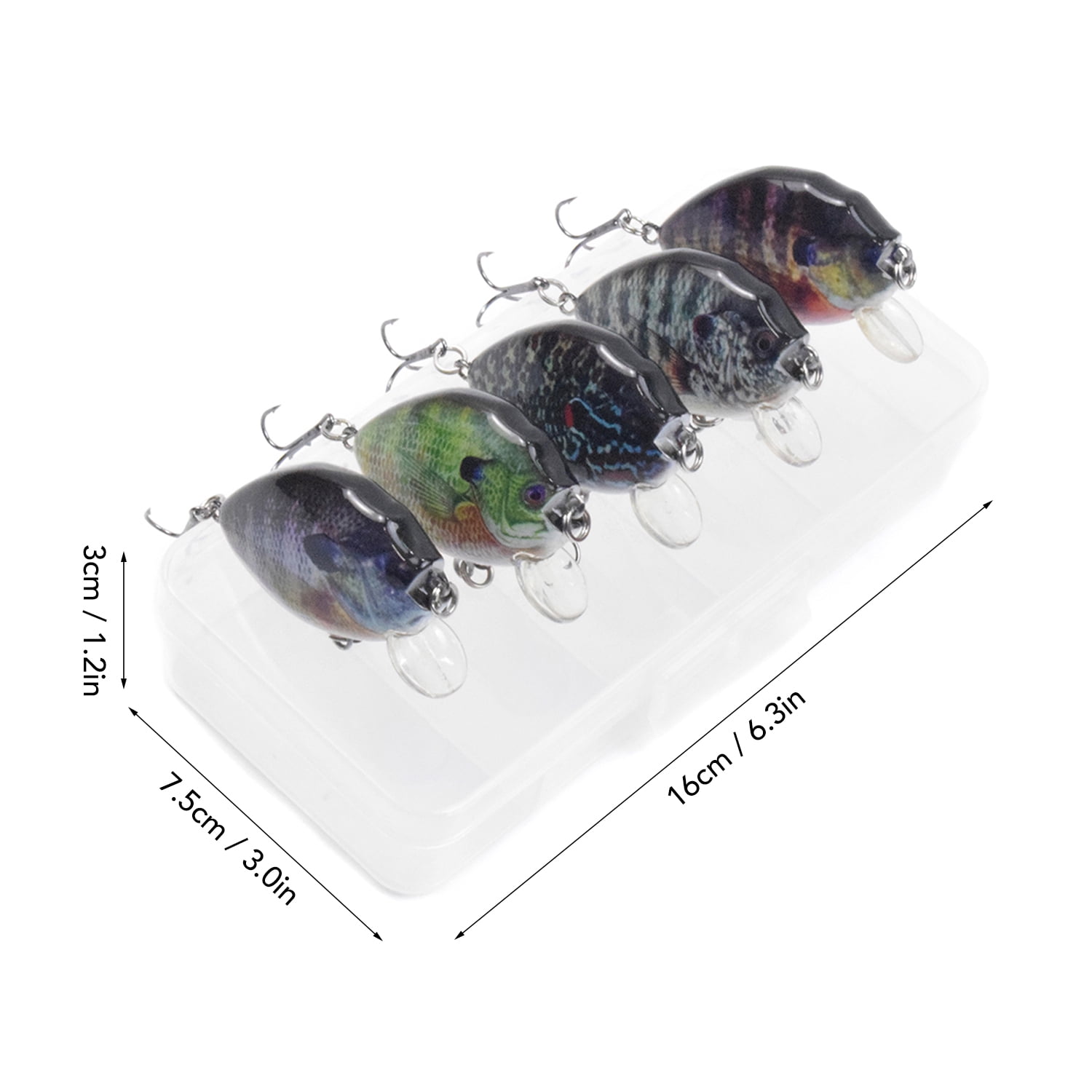 MIXFEER 5PCS Mini Wobbler Fishing Lures Set