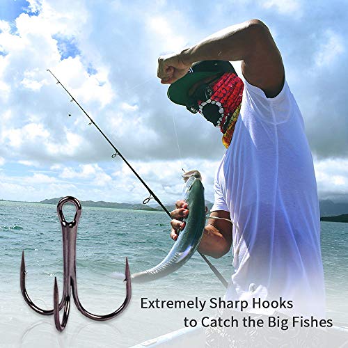 UCEC Fishing Hooks Treble Hooks Kit, Saltwater Freshwater