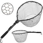PLUSINNO Fly Fishing Landing Net, Soft Rubber Mesh