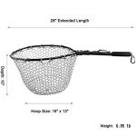 PLUSINNO Fly Fishing Landing Net, Soft Rubber Mesh