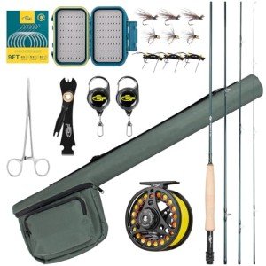 Emerald Green Fly Fishing Rod Combo Starter Kit
