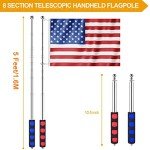 BONWIN 1.6M Telescopic Fishing Flagpole – 2 Pack