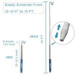 10 FT Telescoping Magnetic Pickup Tool with Hook