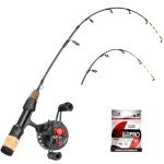 24" Ice Fishing Rod and Reel Combo with Tips