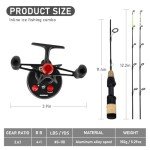24" Ice Fishing Rod and Reel Combo with Tips