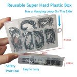 Bass Fishing Worm Hooks Set with Storage Box