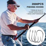 2000pcs High Carbon Steel Offset Fishing Hooks