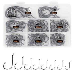 UCEC Strong Offset Circle Fishing Hooks - 150/240pcs