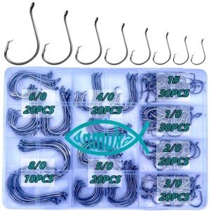 170PCS 2X Strong Circle Hooks for Fishing