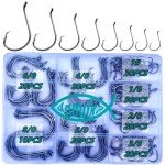 170PCS 2X Strong Circle Hooks for Fishing