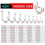 170PCS 2X Strong Circle Hooks for Fishing