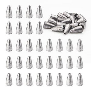 50pcs Lead Worm Fishing Sinkers for Bass