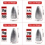 50pcs Lead Worm Fishing Sinkers for Bass