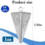 Pyramid Sinkers Kit for Ocean Fishing - 10pcs