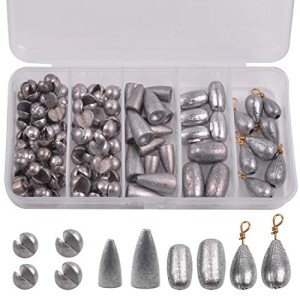 106pcs Fishing Weights Sinkers Kit with Tackle Box
