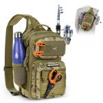 KastKing BlowBak Tactical Fishing Sling Backpack - Khaki Camo