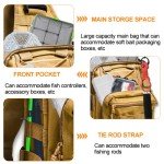 DEILAI Waterproof Fishing Backpack with Rod Holder