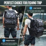 PLUSINNO Water-Resistant Fishing Backpack with Rod Holders