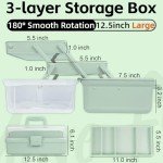 Portable 3-Layer Tackle and Craft Organizer Box