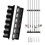 Vertical Fishing Rod Holder for Wall – Holds 6 Rods