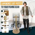 16" Round Fishing Rod Storage Rack - Easy Assembly