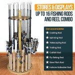 16" Round Fishing Rod Storage Rack - Easy Assembly