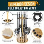 16" Round Fishing Rod Storage Rack - Easy Assembly