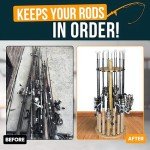 16" Round Fishing Rod Storage Rack - Easy Assembly