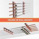 Garage Fishing Rod Holder - Wall or Ceiling Mount (4 Pack)